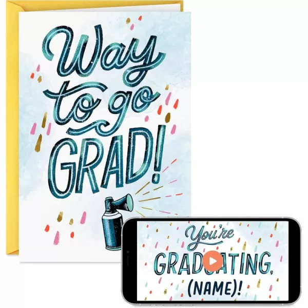 Hallmark Personalized Video Graduation Card Air Horns Record Your Own Video Greeting