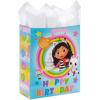 imageHallmark Gabbys Dollhouse 15quot Extra Large Birthday Gift Bag with Tissue Paper Blue and Pink Rainbow for Kids Grandchildren FriendsGabbys Dollhouse