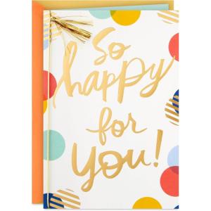 imageHallmark Signature Congratulations Card or Graduation Card ConfettiSo Happy for You