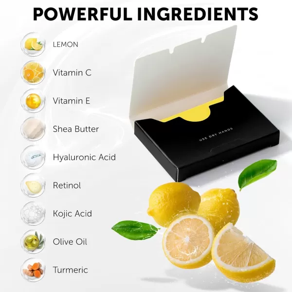VALITIC Brightening Lemon Turmeric Kojic Acid Paper Bar Soap 011 Ounces Pack of 1  Vitamin C Retinol Collagen Hyaluronic Acid Vitamin E Shea Butter Castile Olive Oil2 Pack