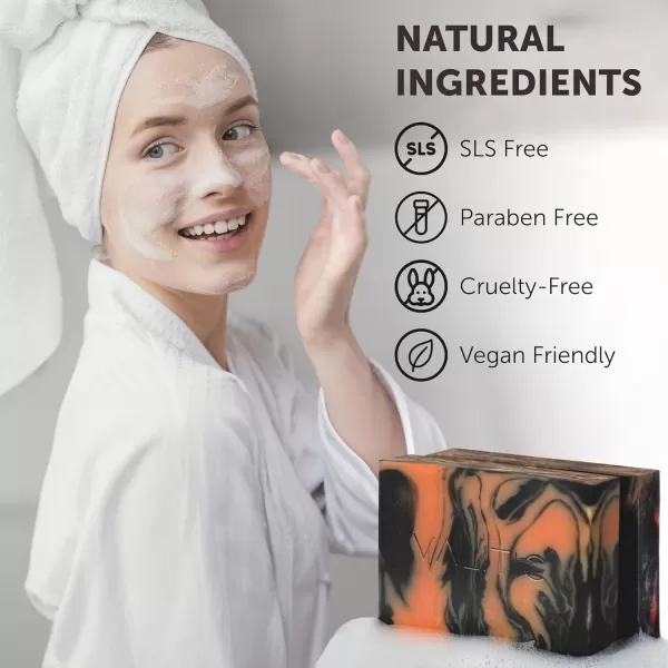 VALITIC Charcoal Kojic Acid Turmeric Black Soap Bar Dark Spot Remover for Body or Face Wash  2 Pack2 Pack