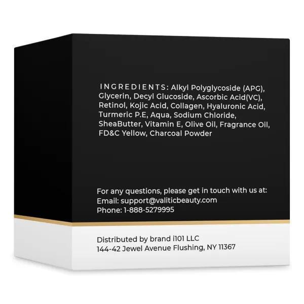VALITIC Charcoal Kojic Acid Turmeric Black Soap Bar Dark Spot Remover for Body or Face Wash  2 Pack2 Pack