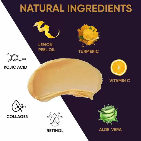 VALITIC Vitamin C ampamp Turmeric Clay Mask  Dark Spot Corrector with Kojic Acid Hyaluronic Acid ampamp Retinol  Skin Care Routine for Minimizing Pores ampamp Blackheads  with Applicator Brush  100g353 Ounce Pack of 1