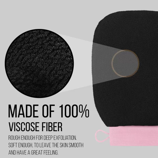 Valitic Exfoliating Glove  Body Scrubber Exfoliator Mitt  Exfoliating Body ampamp Face Dead Skin Remover  Korean Style Exfoliating Women ampamp Men Washcloth  Can Be Used Before Self Tanning Pair BlackBlack Pink