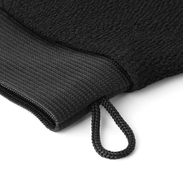 Valitic Exfoliating Glove  Body Scrubber Exfoliator Mitt  Exfoliating Body ampamp Face Dead Skin Remover  Korean Style Exfoliating Women ampamp Men Washcloth  Can Be Used Before Self Tanning Pair BlackBlack
