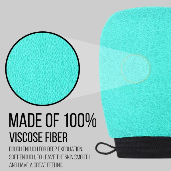 Valitic Exfoliating Glove  Body Scrubber Exfoliator Mitt  Exfoliating Body ampamp Face Dead Skin Remover  Korean Style Exfoliating Women ampamp Men Washcloth  Can Be Used Before Self Tanning Pair BlackTurquoise