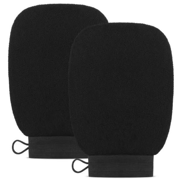Valitic Exfoliating Glove  Body Scrubber Exfoliator Mitt  Exfoliating Body ampamp Face Dead Skin Remover  Korean Style Exfoliating Women ampamp Men Washcloth  Can Be Used Before Self Tanning Pair BlackBlack