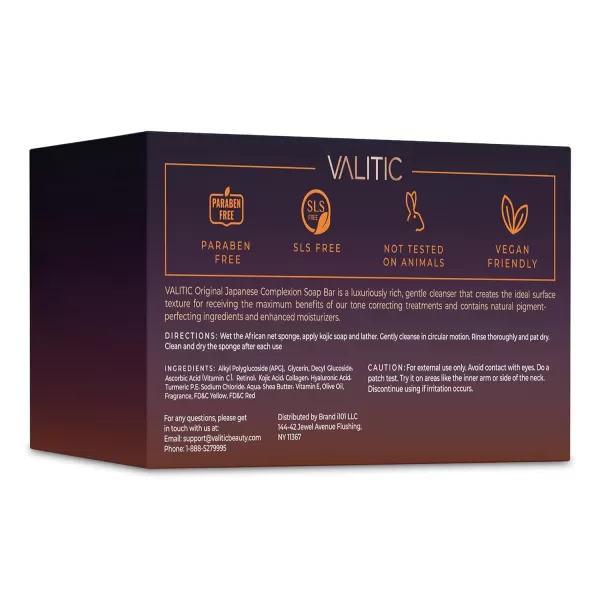 VALITIC Kojic Acid Dark Spot Remover Soap with Turmeric Vitamin C Retinol  Original Japanese Complex with Hyaluronic Acid Vitamin E Shea Butter Castile Olive Oil  3 Pack and African Net SpongeKojic Hyal 3 Pack  African Net