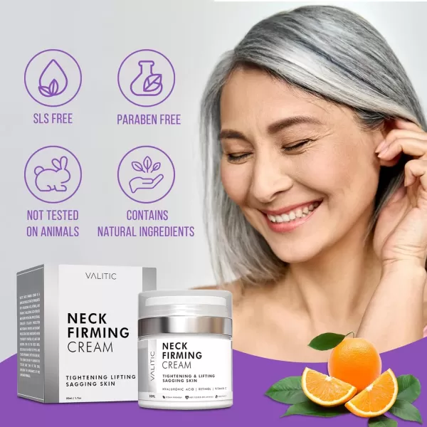 VALITIC Neck Cream for Tightening and Firming  Hyaluronic Acid Retinol and Vitamin C  Anti Aging Tightening ampamp Lifting Sagging Skin Day and Night Cream