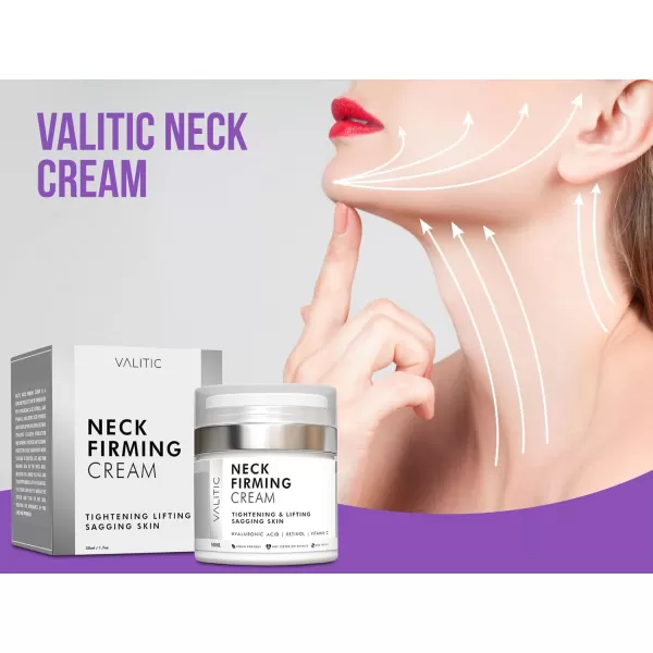 VALITIC Neck Cream for Tightening and Firming  Hyaluronic Acid Retinol and Vitamin C  Anti Aging Tightening ampamp Lifting Sagging Skin Day and Night Cream