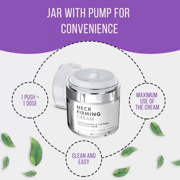 VALITIC Neck Cream for Tightening and Firming  Hyaluronic Acid Retinol and Vitamin C  Anti Aging Tightening ampamp Lifting Sagging Skin Day and Night Cream