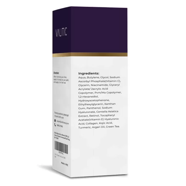 VALITIC Vitamin C Face Serum for Anti Aging  Hyaluronic Acid Collagen Kojic Acid Turmeric Oil Dark Spot Remover Brightening Serum Eyes and Facial Serum Skin Care 1 fl oz1 Fl Oz Pack of 1