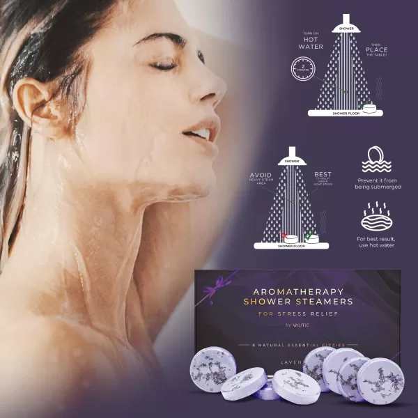 Valitic Aromatherapy Shower Steamers for Stress Relief and Clear Breathing  Gifts for Women Mom Her Birthday  8 Natural Essential Fizzies  Shower Bombs with Natural Lavender Essential Oil