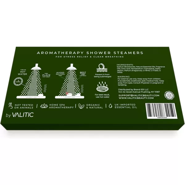Valitic Aromatherapy Shower Steamers for Stress Relief and Relaxation  Gifts for Women Mom Birthday 8 Natural Essential Fizzies Shower Bombs  4 Scents  Lavender Eucalyptus Citrus and PeppermintEucalyptus 16