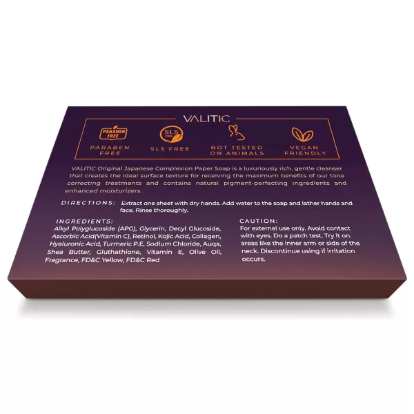 VALITIC Kojic Acid Dark Spot Corrector Paper Soap  Travel Size  100 Portable and Dissolvable Soap Sheets  with Vitamin C Retinol Collagen and Turmeric  3 Pack2 Pack