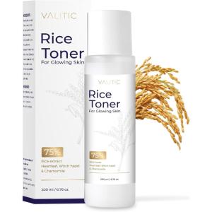 imageVALITIC Rice Toner  75 Rice Extract Milky Toner for Face with Niacinamide Heartleaf Witch Hazel and Chamomile Essence  Facial Glass Skin Hydrating Skin Care  200 ml 676 fl oz
