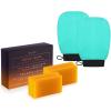 4 Pack Soap + Pair of Turquoise Gloves