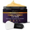 imageVALITIC Vitamin C ampamp Turmeric Clay Mask  Dark Spot Corrector with Kojic Acid Hyaluronic Acid ampamp Retinol  Skin Care Routine for Minimizing Pores ampamp Blackheads  with Applicator Brush  50g