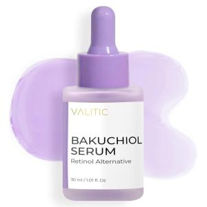 imageVALITIC Bakuchiol Serum  Retinol Alternative Face Serum  Facial Anti Aging Treatment Hydrating and Evening Skin Tone  Niacinamide Hyaluronic Acid Peptides Vitamin C Squalane 30ml 101 fl oz