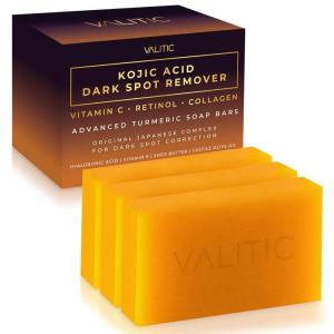 image:imageVALITIC Kojic Acid Dark Spot Corrector Soap Bars with Vitamin C Retinol Collagen Turmeric  Original Japanese Complex  Hyaluronic Acid Vitamin E Shea Butter Castile Olive Oil  2 Pack With Bag3 Pack