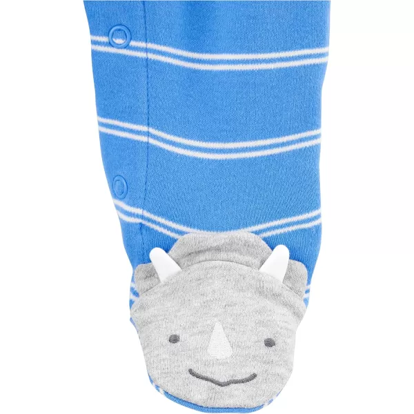 Simple Joys by Carters Baby Boys 2Pack Cotton Sleep and PlayBlue StripeWhite Sharks