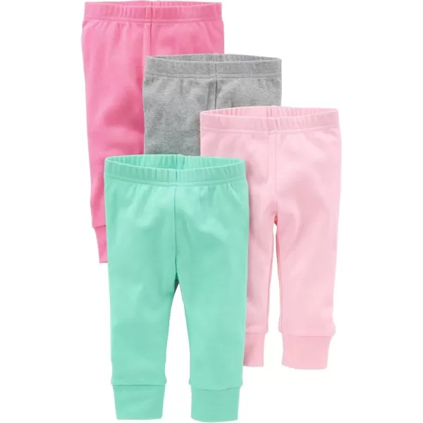 Simple Joys by Carters Baby Girls 4Pack PantMint GreenPinkGrey