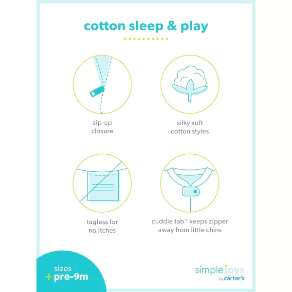 Simple Joys by Carters Baby 3Pack Neutral Sleep and PlayBearLlamaRainbow