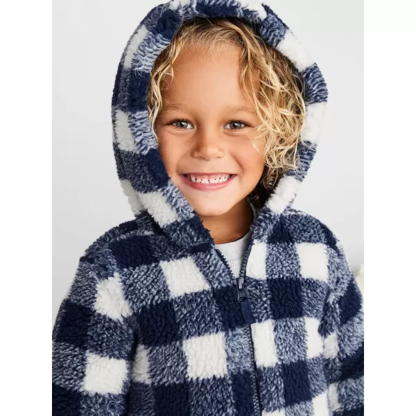 Simple Joys by Carters Baby Boys Hooded Sherpa JacketNavyIvory