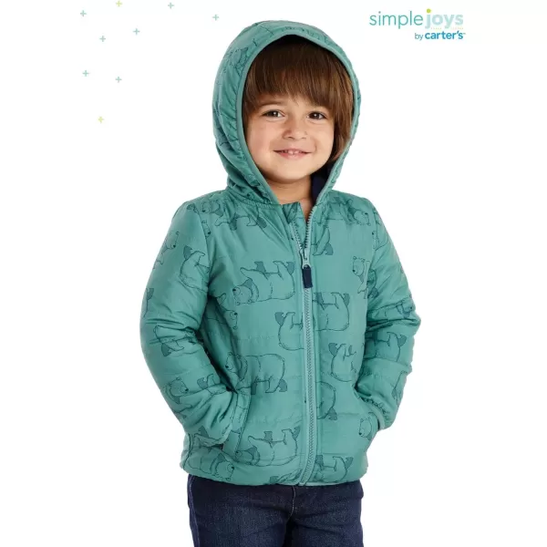 Simple Joys by Carters Baby Boys Puffer JacketGreen Bear