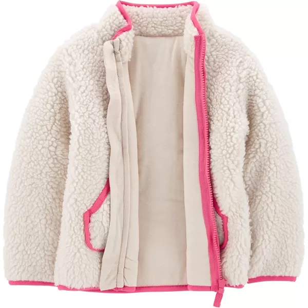 Simple Joys by Carters Baby Girls Hooded Sherpa JacketPinkBeige