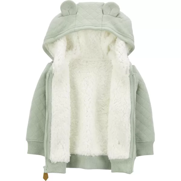 Simple Joys by Carters Baby Hooded Sweater Jacket with Sherpa LiningGreen