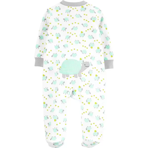 Simple Joys by Carters Baby Neutral 2Pack Cotton Footed Sleep and PlayWhite BearTurtle