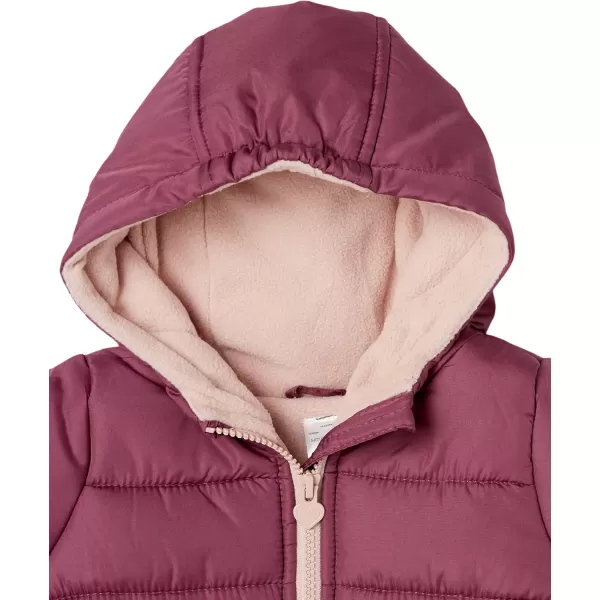 Simple Joys by Carters babygirls Waterresistant Snowsuit Set  Hooded Winter JacketMaroon