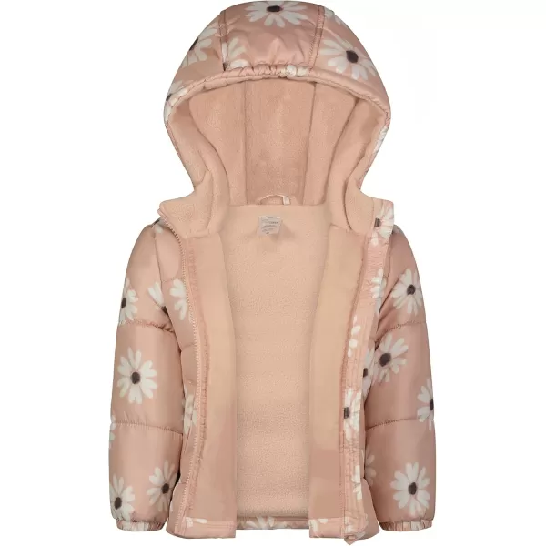 Simple Joys by Carters babygirls Waterresistant Snowsuit Set  Hooded Winter JacketPastel Pink Flowers