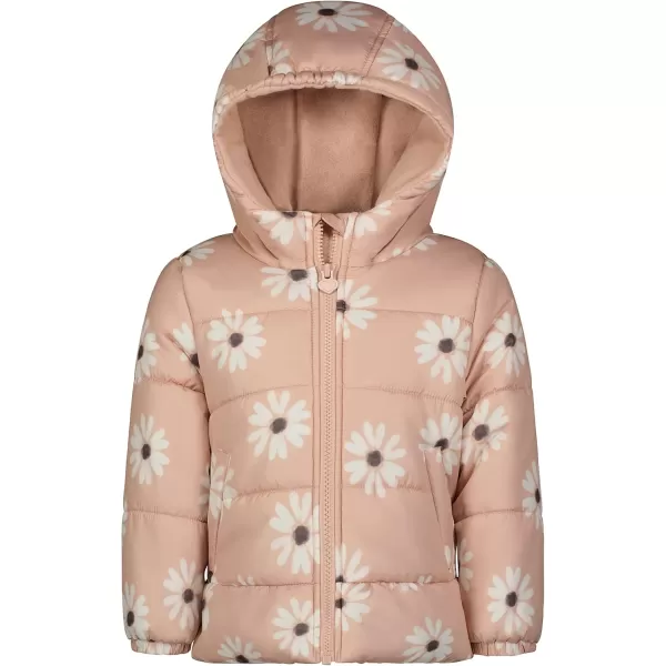 Simple Joys by Carters babygirls Waterresistant Snowsuit Set  Hooded Winter JacketPastel Pink Flowers