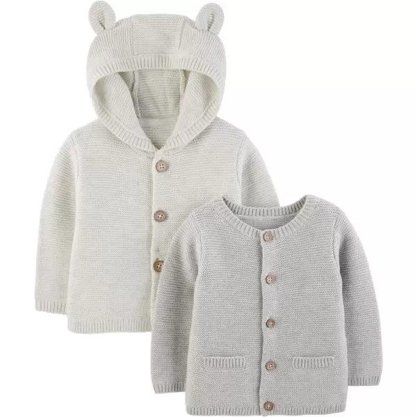 Simple Joys by Carters Baby 2Pack Neutral Knit Cardigan SweatersGrey