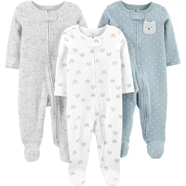 Simple Joys by Carters Baby 3Pack Neutral Sleep and PlayBearLlamaRainbow