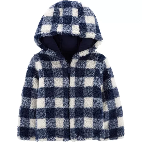 Simple Joys by Carters Baby Boys Hooded Sherpa JacketNavyIvory