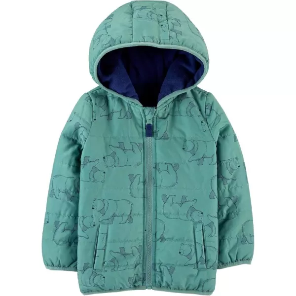 Simple Joys by Carters Baby Boys Puffer JacketGreen Bear