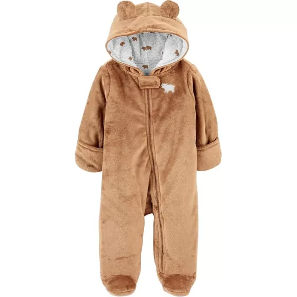 Simple Joys by Carters Baby Girls Footed Jumpsuit PramBrown Bear