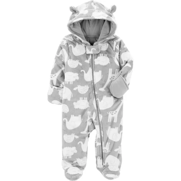 Simple Joys by Carters Baby Girls Footed Jumpsuit PramGrey Animal