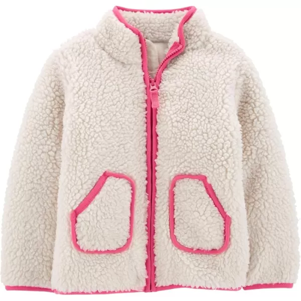 Simple Joys by Carters Baby Girls Hooded Sherpa JacketPinkBeige