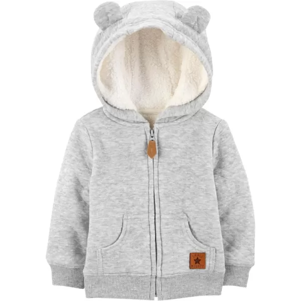 Simple Joys by Carters Baby Hooded Sweater Jacket with Sherpa LiningGrey