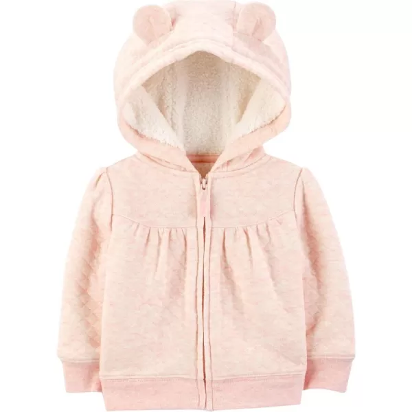 Simple Joys by Carters Baby Hooded Sweater Jacket with Sherpa LiningPink