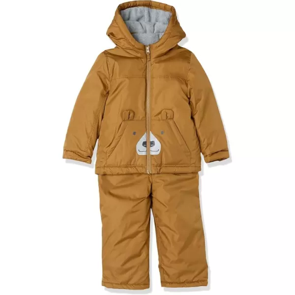 Simple Joys by Carters babyboys Waterresistant Snowsuit Set  Hooded Winter JacketCamel