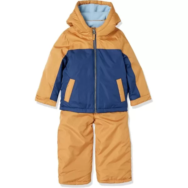 Simple Joys by Carters babyboys Waterresistant Snowsuit Set  Hooded Winter JacketKhakiNavy