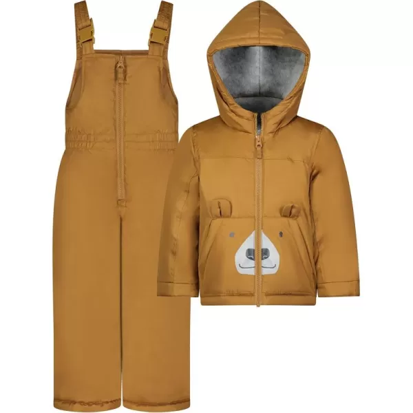 Simple Joys by Carters babygirls Waterresistant Snowsuit Set  Hooded Winter JacketCamel