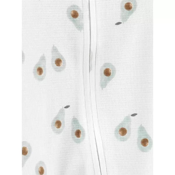 Simple Joys by Carters Baby 2Way Zip Thermal Footed Sleep and Play Pack of 2Mint Green StripeWhite Avocados