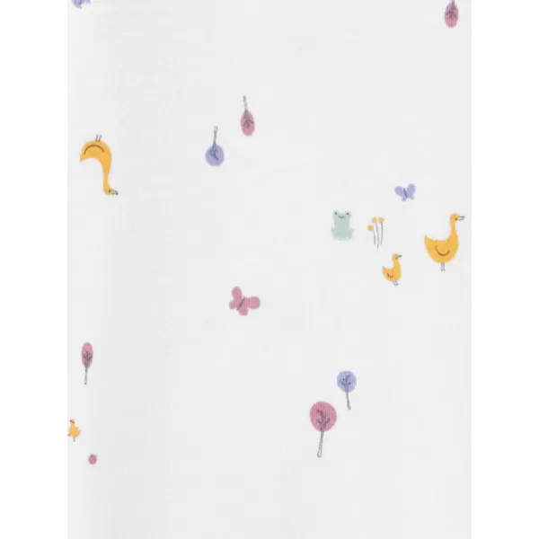 Simple Joys by Carters Baby Girls Cotton Footed Sleep and Play Pack of 2Purple Polka DotWhite Ducks