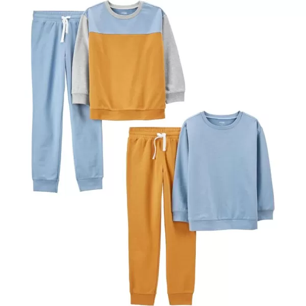 Simple Joys by Carters boys 4piece Sweatshirt SetGoldBlue